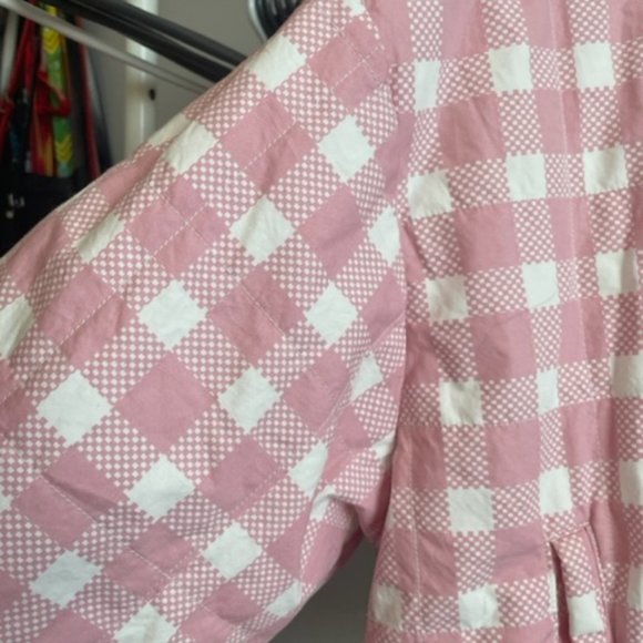 Urban Outfitters, Size M, Pink & White, Gingham design Bomber Jacket - Picture 2 of 5